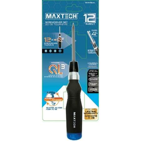 MAXTECH CONSUMER PRODUCTS 12 in 1 Ql3 Standard Handle Screwdriver Set 50345MX